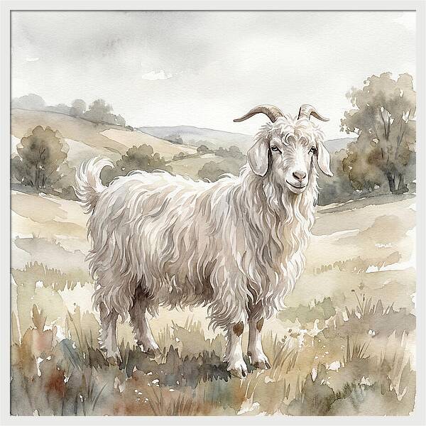 Angora Goat In Serene Landscape