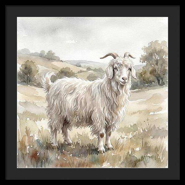 Angora Goat In Serene Landscape