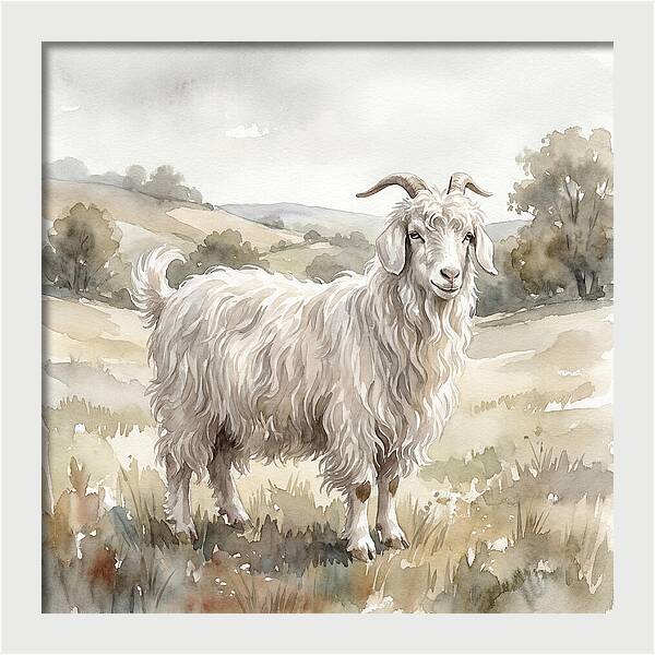 Angora Goat In Serene Landscape