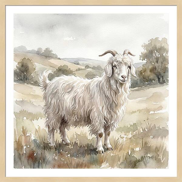 Angora Goat In Serene Landscape