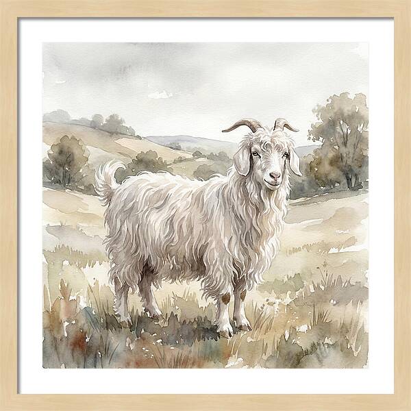Angora Goat In Serene Landscape