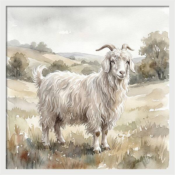 Angora Goat In Serene Landscape