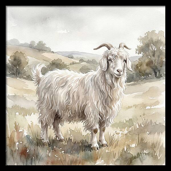 Angora Goat In Serene Landscape