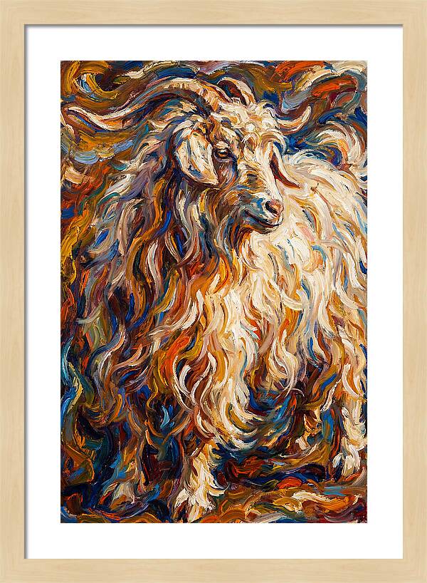 Angora Goat In Vibrant Swirls