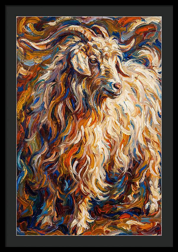 Angora Goat In Vibrant Swirls