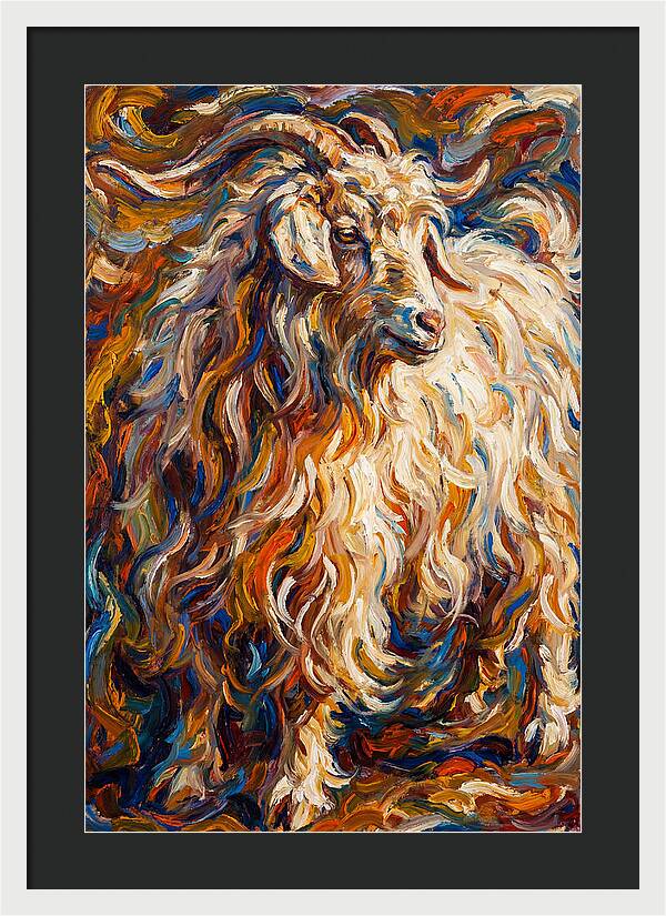 Angora Goat In Vibrant Swirls