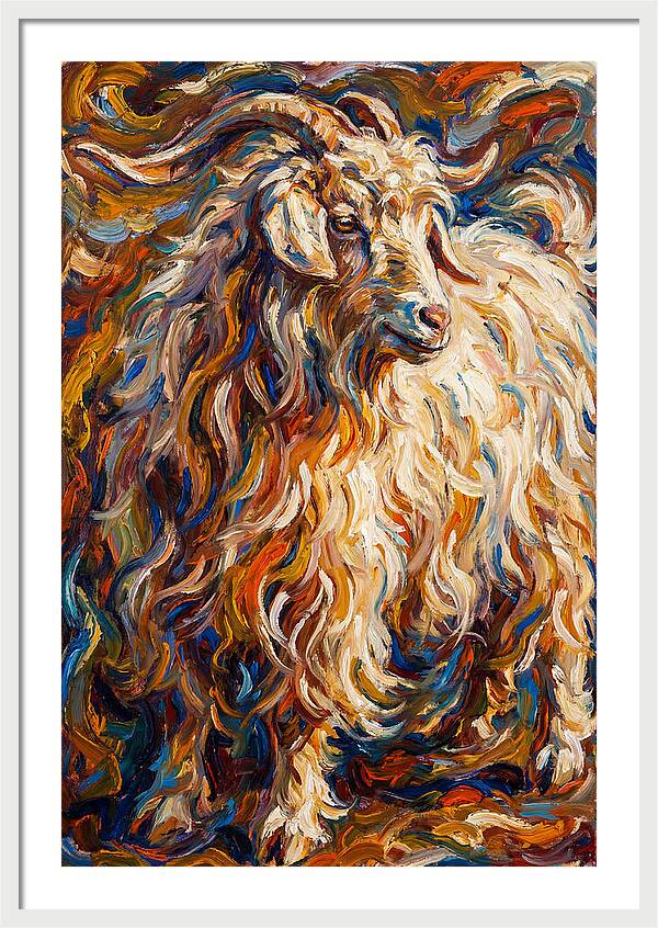 Angora Goat In Vibrant Swirls