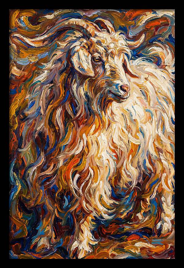 Angora Goat In Vibrant Swirls