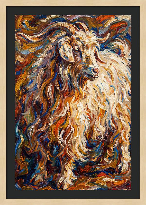 Angora Goat In Vibrant Swirls