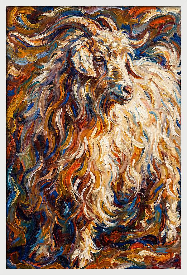 Angora Goat In Vibrant Swirls