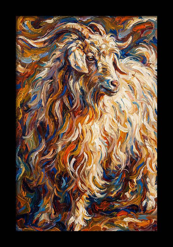 Angora Goat In Vibrant Swirls