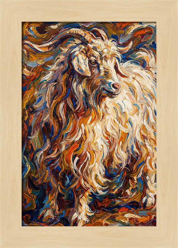 Angora Goat In Vibrant Swirls