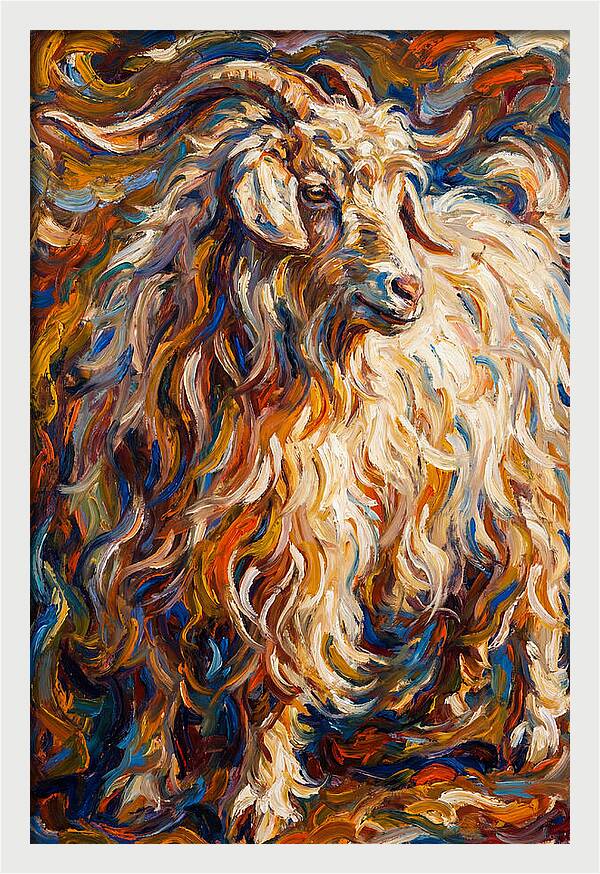 Angora Goat In Vibrant Swirls