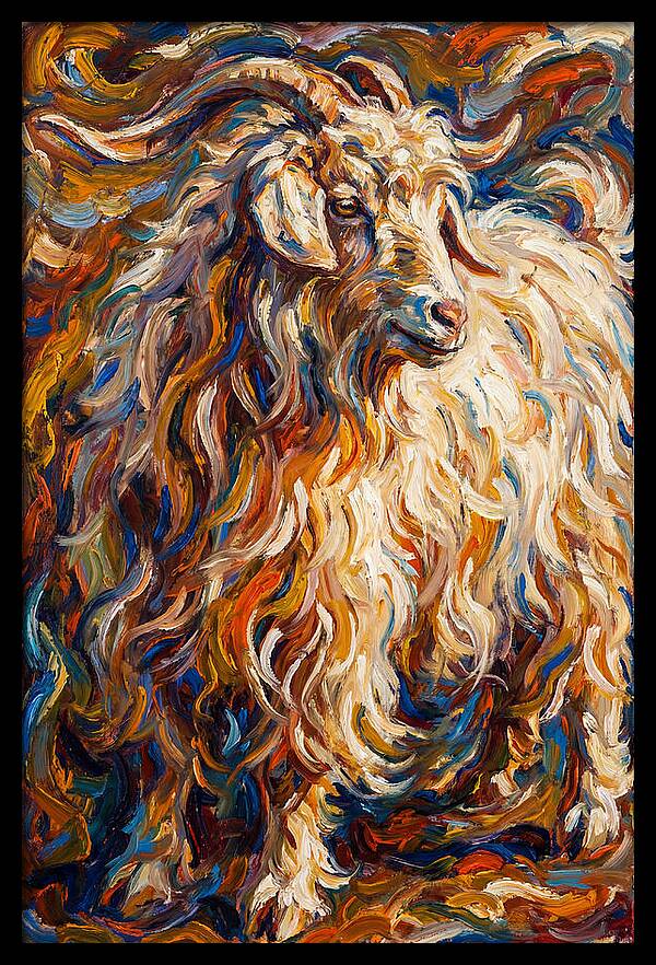 Angora Goat In Vibrant Swirls