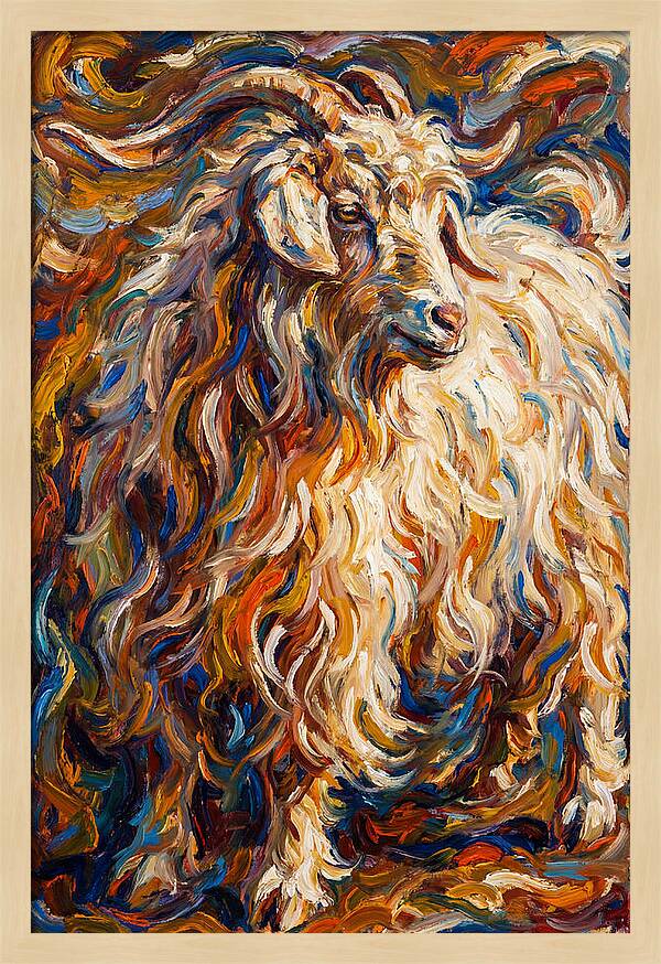 Angora Goat In Vibrant Swirls