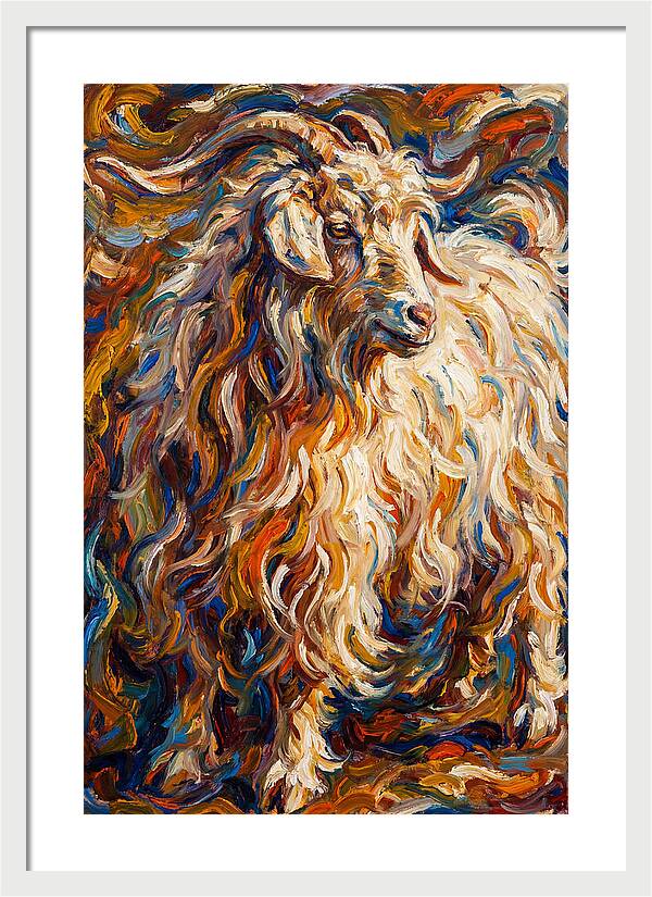 Angora Goat In Vibrant Swirls