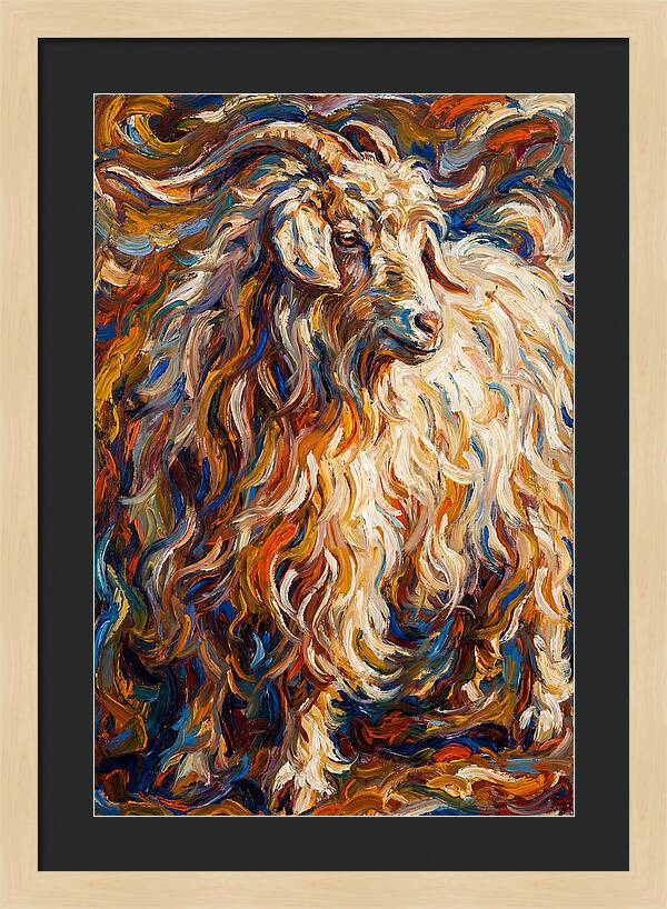 Angora Goat In Vibrant Swirls
