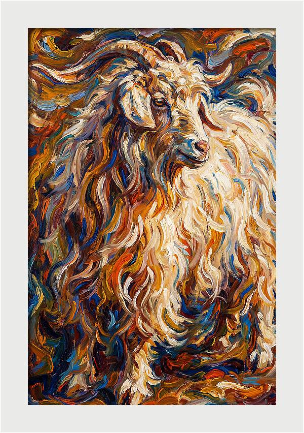 Angora Goat In Vibrant Swirls