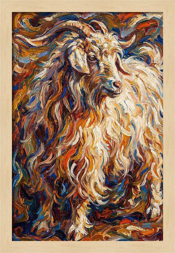 Angora Goat In Vibrant Swirls