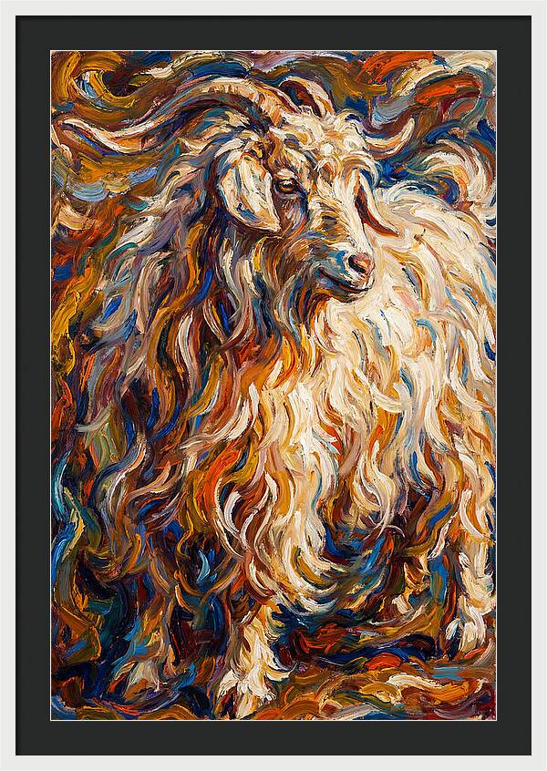 Angora Goat In Vibrant Swirls