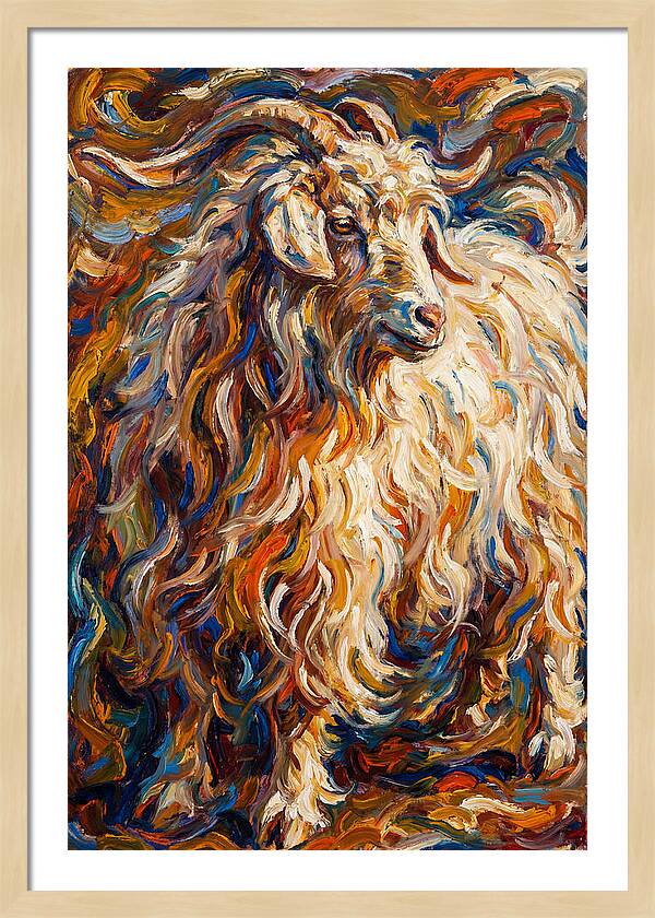Angora Goat In Vibrant Swirls