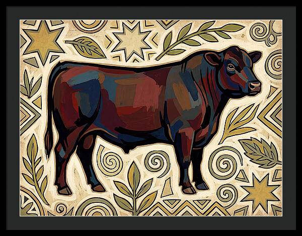 Angus Cattle Folk Art