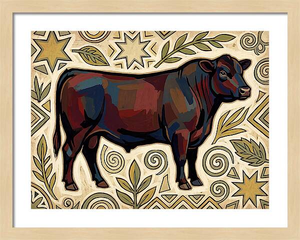 Angus Cattle Folk Art