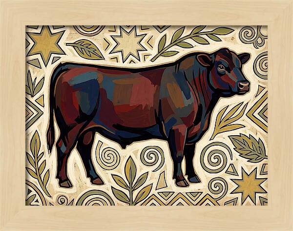 Angus Cattle Folk Art