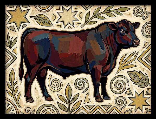 Angus Cattle Folk Art