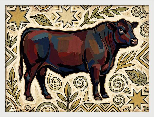 Angus Cattle Folk Art