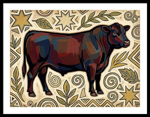 Angus Cattle Folk Art