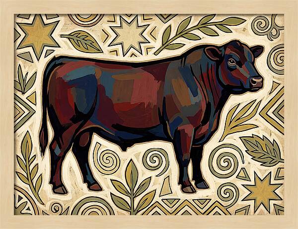 Angus Cattle Folk Art
