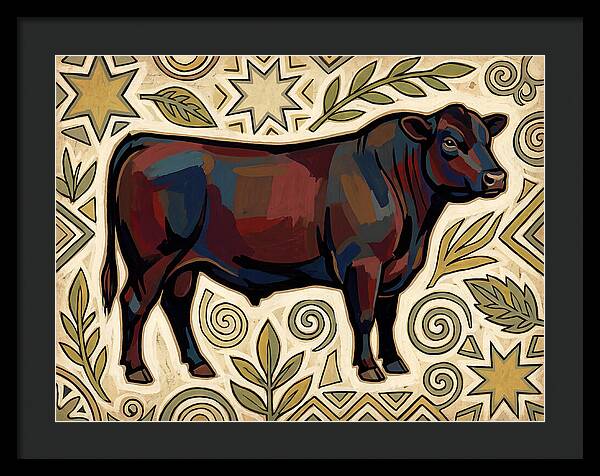 Angus Cattle Folk Art