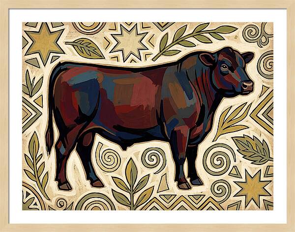 Angus Cattle Folk Art