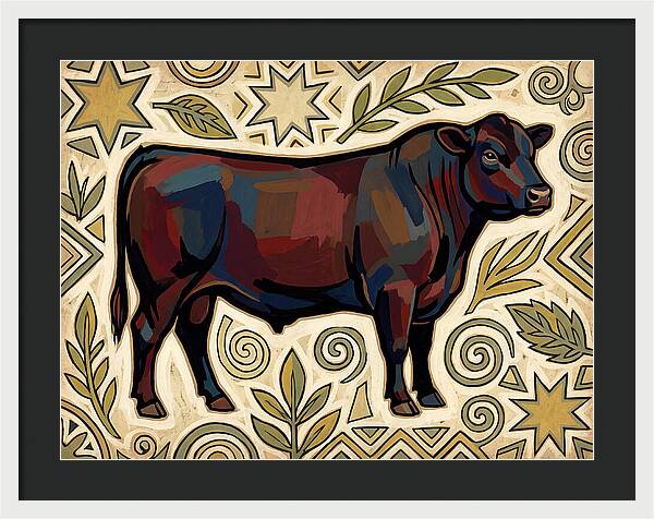 Angus Cattle Folk Art