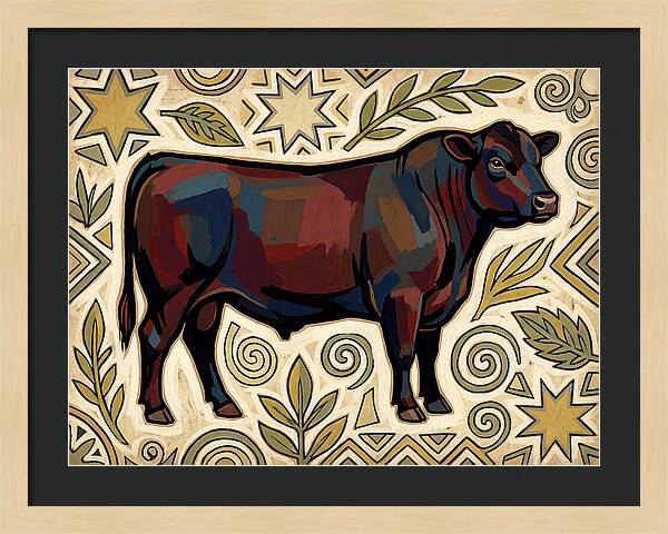 Angus Cattle Folk Art