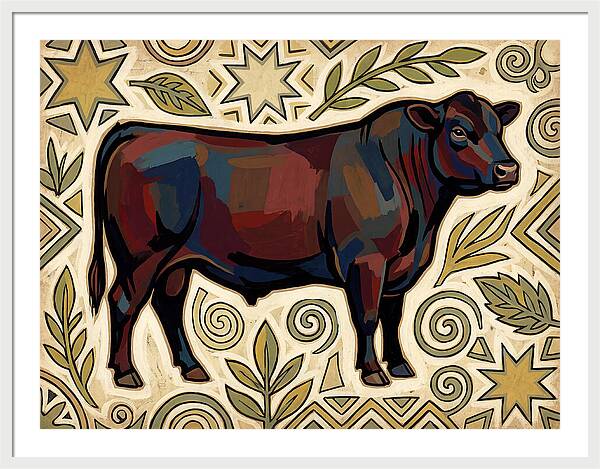 Angus Cattle Folk Art