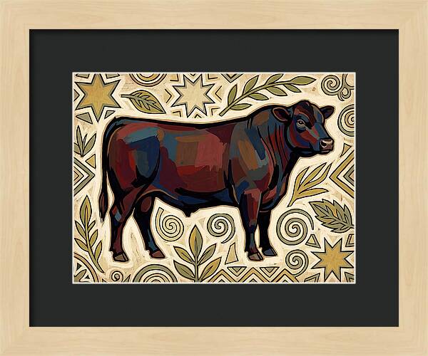 Angus Cattle Folk Art