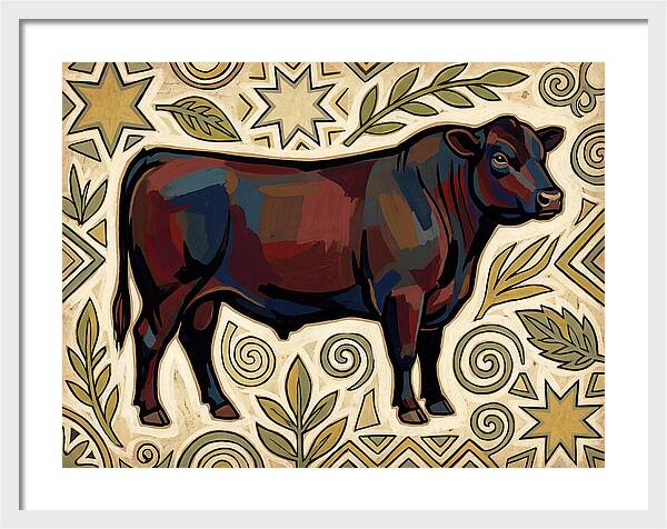Angus Cattle Folk Art