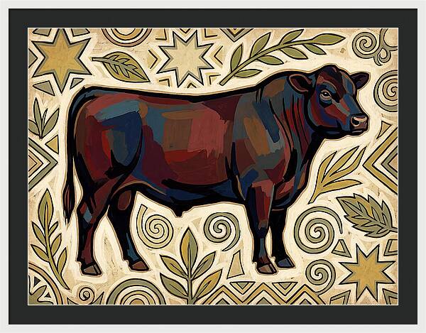 Angus Cattle Folk Art