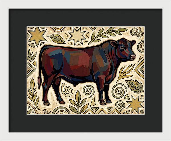 Angus Cattle Folk Art