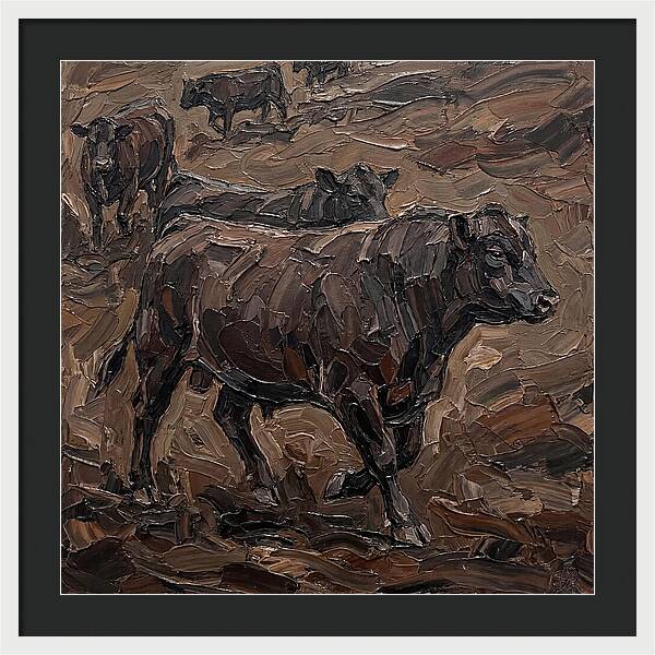 Angus Cattle In Earthy Tones