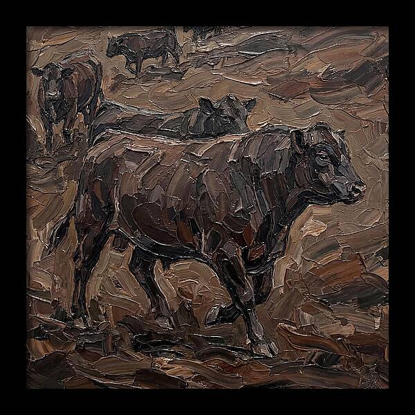 Angus Cattle In Earthy Tones
