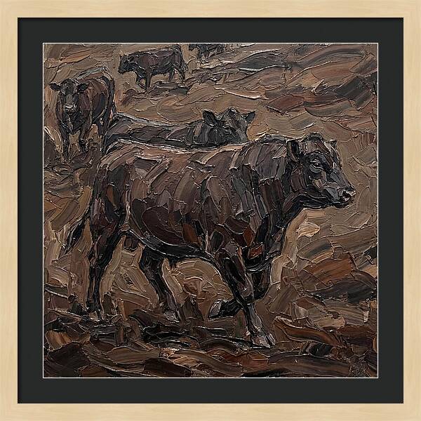 Angus Cattle In Earthy Tones