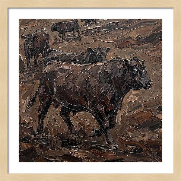 Angus Cattle In Earthy Tones