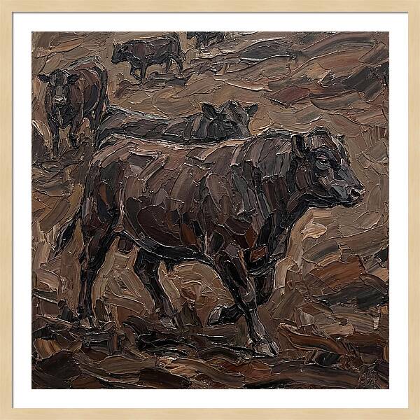 Angus Cattle In Earthy Tones
