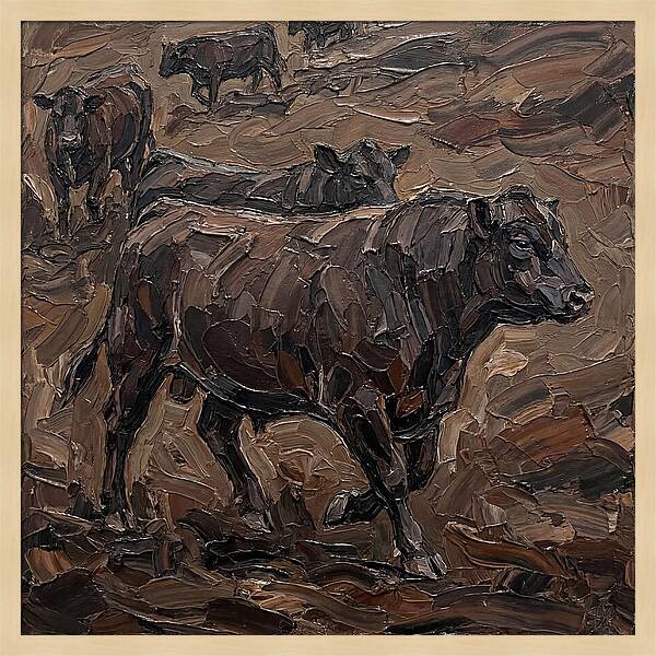 Angus Cattle In Earthy Tones