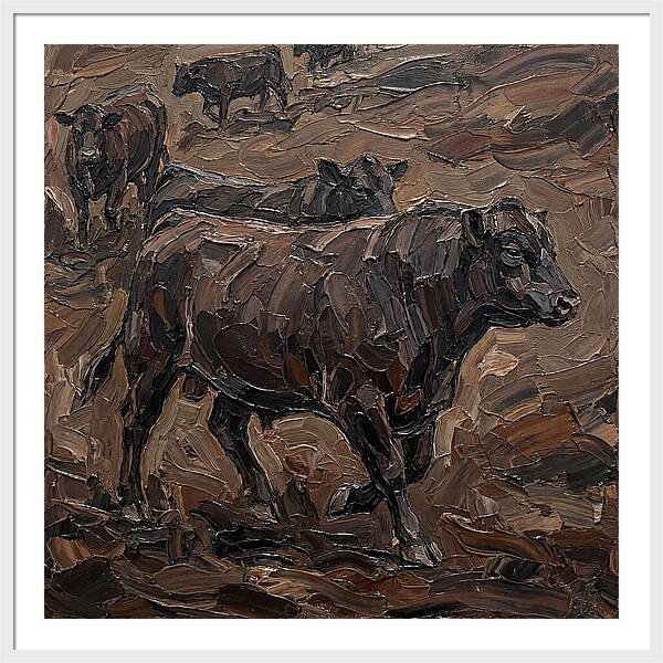 Angus Cattle In Earthy Tones
