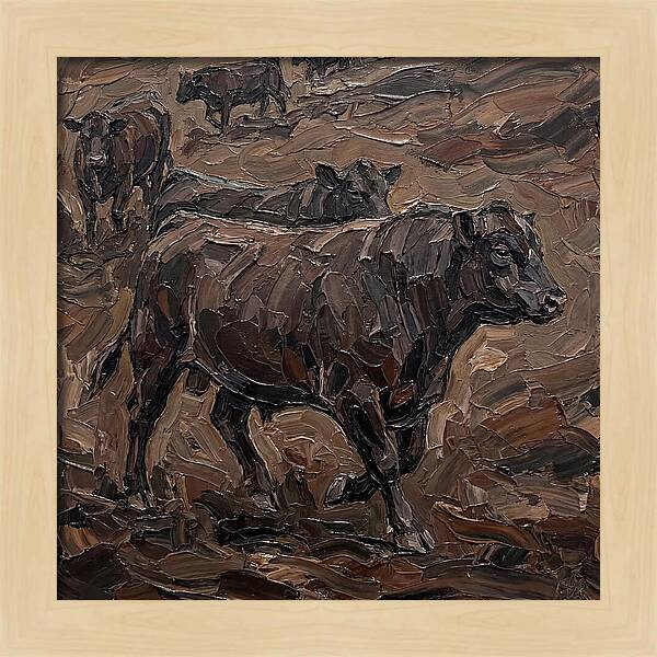 Angus Cattle In Earthy Tones