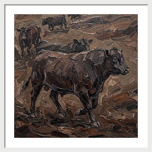 Angus Cattle In Earthy Tones